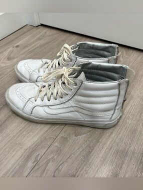 Vans White High-Top Leather Sneakers